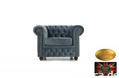 Chesterfield sofa 1 os Brighton Fluweel z zamszu