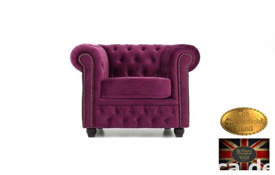 Chesterfield sofa 1 os Brighton Flauweel z zamszu