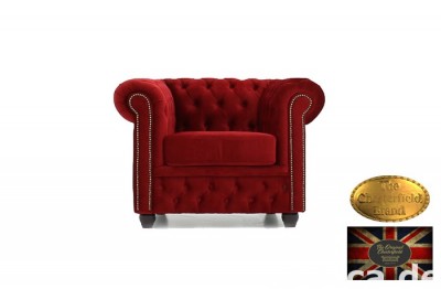 Chesterfield sofa 1 os Brighton Fluweel z zamszu