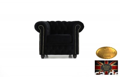 Chesterfield sofa 1 os Brighton Fluweel z zamszu
