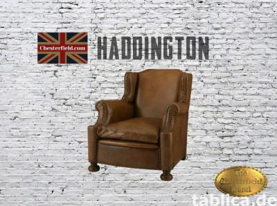 Chesterfield skorzany fotel Haddinghton