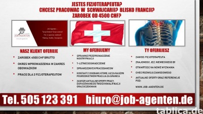 Fizjoterapeuto dwa miejsca pracy okolice Bern Szwajcaria