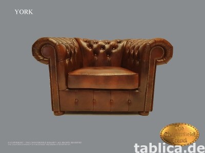 Chesterfield sofa 1 os York Cloudy zloto