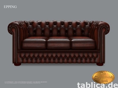 Chesterfield skorzana sofa 3 os Epping kasztan