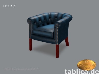 Chesterfield skorzane krzeslo Leyton