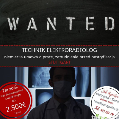 Technik elektroradiolog oferta pracy w Stuttgart