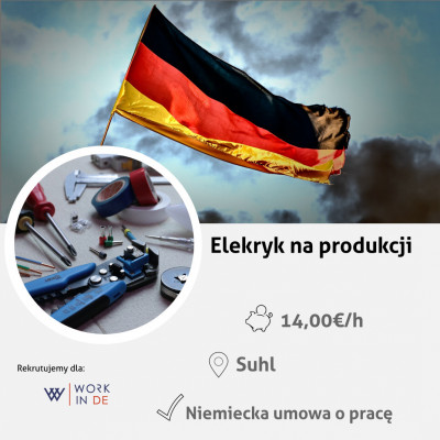 Elekryk na produkcji -praca w Niemczech
