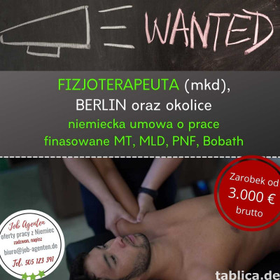 Fizjoterapeuto aplikuj na ofertę pracy w Berlinie