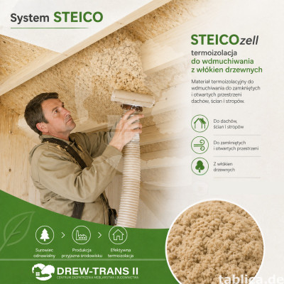 STEICOzell termoizolacja do wdmuchiwania z włókien drzewnych