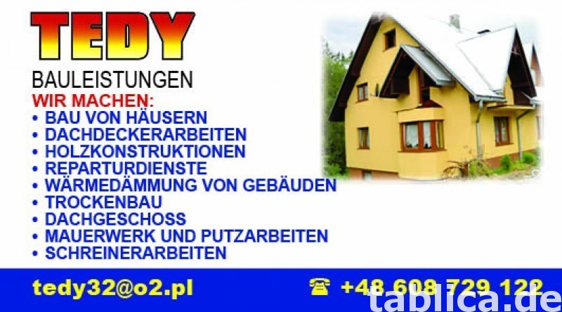Budowy domów od podstaw, dachy na terenie całych Niemiec 0