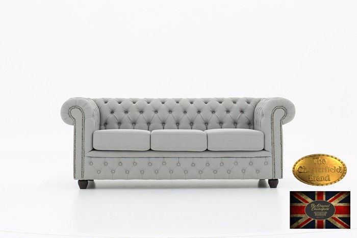 Chesterfield sofa 1 os Pitch z materialu bezowa 1