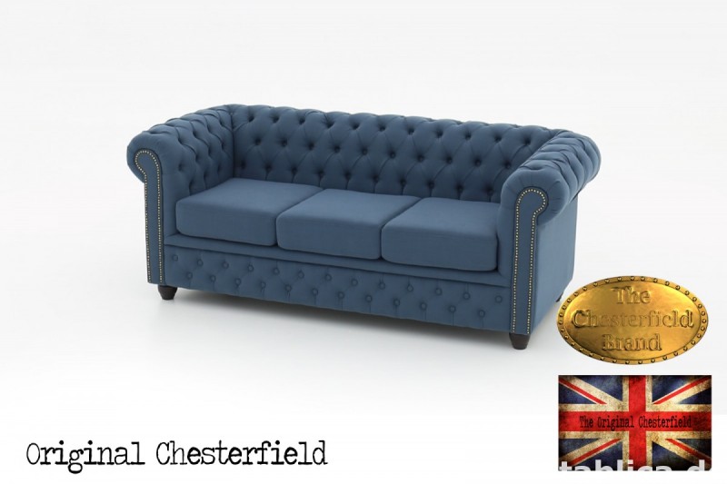 Chesterfield kanapa 3os Pitch z materialu 3