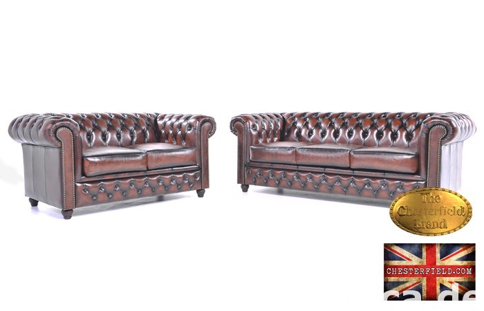Chesterfield komplet 2+3antyczny braz 0