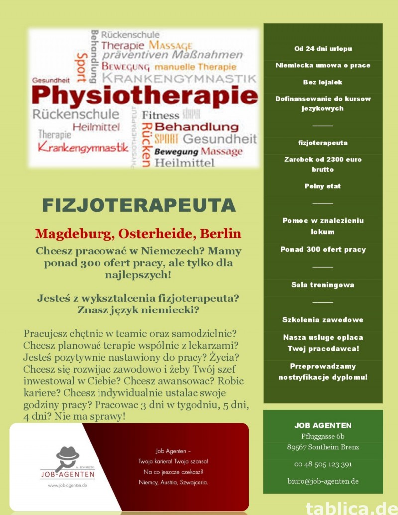 Fizjoterapeuta praca Berlin, Magdeburg 0