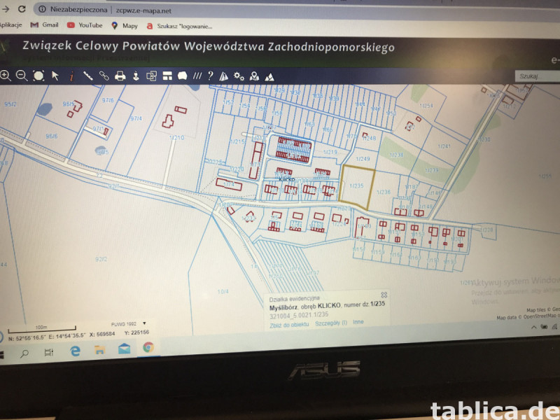 Myślibórz Klicko działka budowlana 1