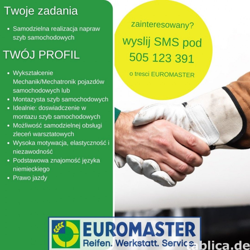 Montażysta szyb samochodowych praca Bremen, Krefeld, Hamburg 4