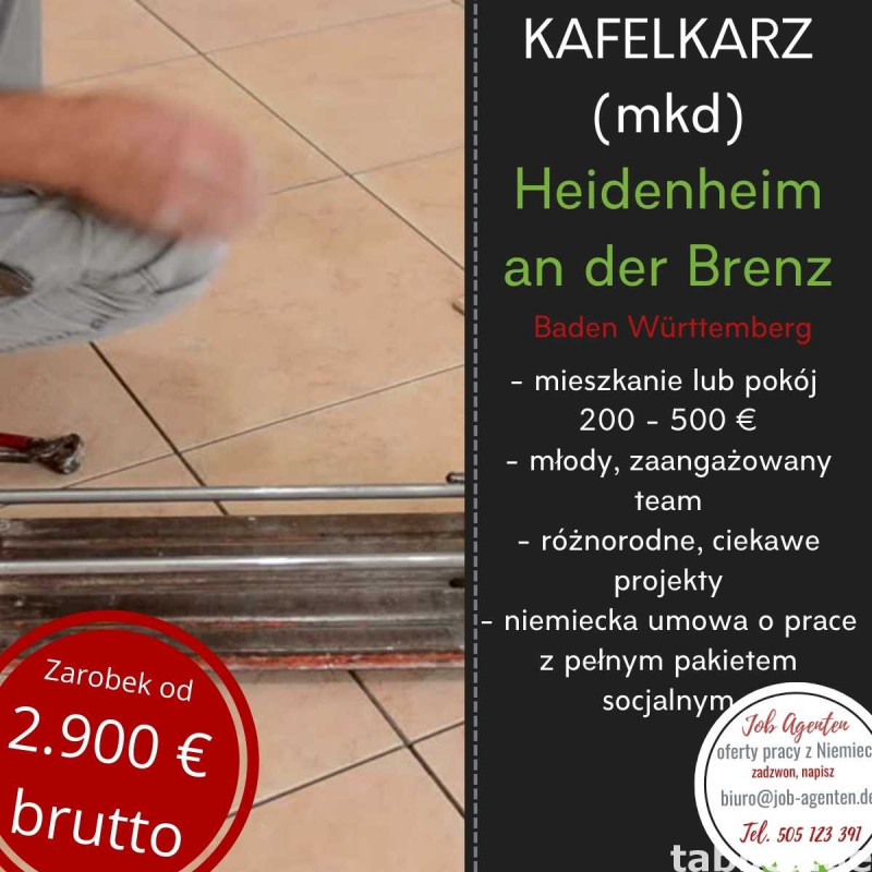 Oferta pracy dla kafelkarza Heidenheim an der Brenz 0