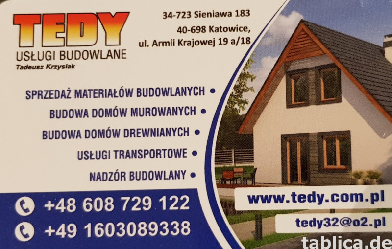 Szukam zleceń na budowy domów od podstaw, dachy całe Niemcy 0