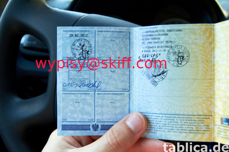 Kopia dow. rejestracyjnego 1:1, modyfikowanie, dodatkowe wp 1