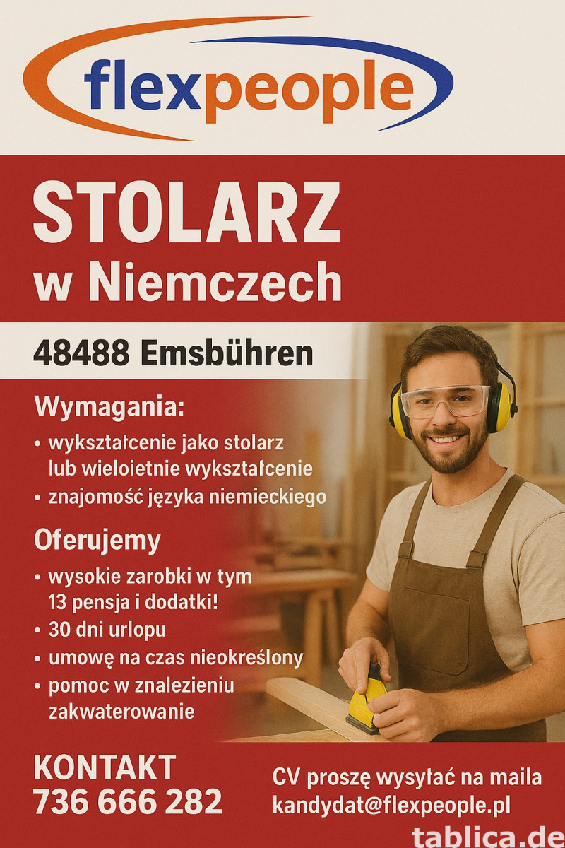 Stolarz w Niemczech – do 3600€ brutto miesiecznie  0